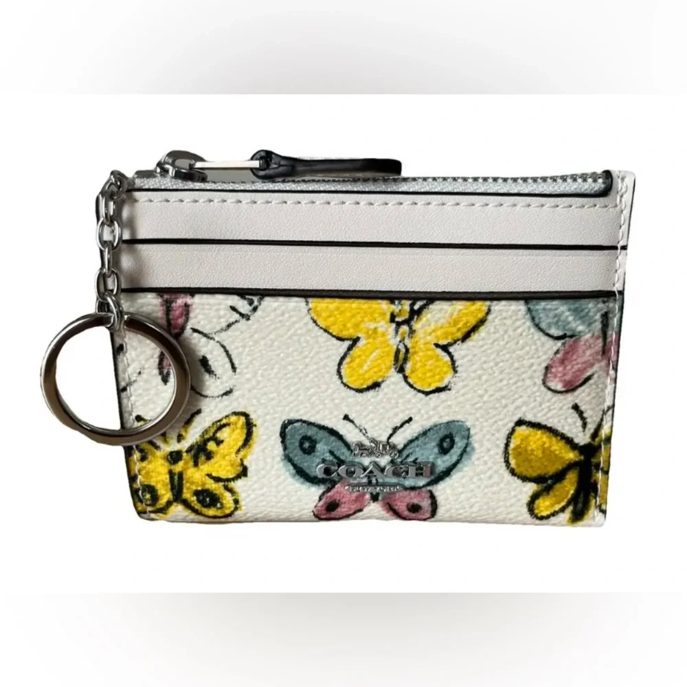 Coach Multicolor Butterfly Card Holder NWT